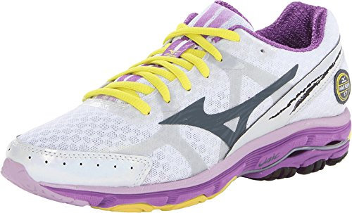 Mizuno Wave Rider 17 Damen-Laufschuh, Weiss/opulenter Garten, 6 Narrow