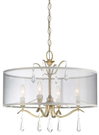Minka Lavery 4443-582 Laurel Estate Semi-Flush, 4-Light, 240 Total Watts, 20-in H x 19.25-in W, Brio Gold
