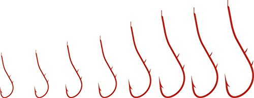 Maruto Aalhaken rot - Angelhaken, Plättchenhaken zum Aalangeln, Haken für Aale, Einzelhaken für Aal, Größe/Packungsinhalt:Gr. 6-9 Haken pro Packung