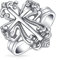 Bague Croix Fleur De Lis Religieuse Chrétienne Style Vintage Pour Femmes Pour Hommes Argent Sterling Oxydé .925