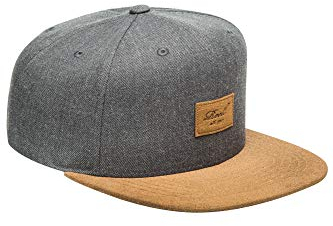 Herren Kappe REELL Suede 6-Panel Cap,Heather Charcoal, Einheitsgröße