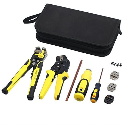 Neoteck Pelacables 4 en 1 Mutilfuncional Alicates Pelacables Crimpadora Profesional Auto-Ajustable 0.2-6mm² kit de Herramiento para Pelar/Cortar/Presionar el Cable para Trabajos de Cableado