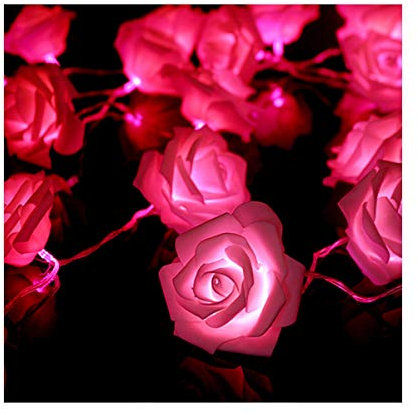20 LED Pink Rose Flower Indoor Fairy Lights Decorative String Light by Millya