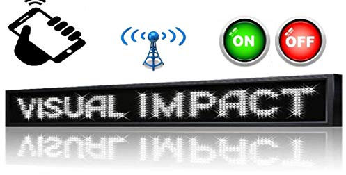 Letrero luminoso LED WiFi con texto personalizado deslizante para negocio, 100 x 20 cm
