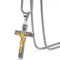 Cupimatch Kreuz Halskette Herren Edelstahl: Religiöser Jesus Kruzifix Anhänger mit 56cm Kette Silber Gold Zweifarbig Christliche Männerkette Geburtstag Vatertag Amulett Schmuck für Männer Jungen