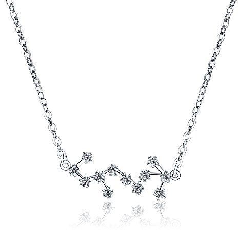 Choker Scorpio Sternzeichen Schmuck Zeichen Halskette Horoskop Astrologie Sternbild Anhänger 925 Sterling Silber für Frauen Geburtstag Jubiläum Thanksgiving Weihnachten Valentinstag oder Muttertag