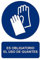 MovilCom® - Adhesivo OBLIGATORIO USO DE GUANTES 150X200mm Señal de obligación (ref.RD25603)