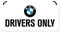 Nostalgic-Art Retro Hängeschild, 10 x 20 cm, BMW – Drivers Only – Geschenk-Idee für BMW Accessoires Fans, Original Lizenzprodukt (OLP), aus Metall, Vintage Design, Blechschilder Sprüche
