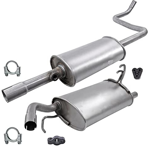 BESTPRICE ATP Auspuff Schalldämpfer Set 1x Mittelschalldämpfer, 1x | Kompatibel mit: MITSUBISHI COLT VI