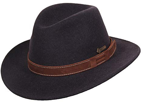 Scippis Paxton Wollfilzhut – handgefertigt in Ecuador – wasserabweisend & knautschbar – Herren Travellerhut aus 100% Wolle (DE/NL/SE/PL, Alphanumerisch, S, Anthrazit)