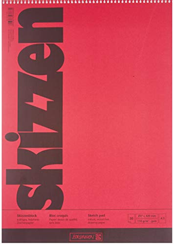 5x Brunnen Skizzenblock A3 110g 50Bl Spirale