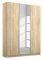 Rauch Möbel Alabama Schrank Kleiderschrank Drehtürenschrank Eiche Sonoma mit Spiegel, Holz, 3-türig inklusive Zubehörpaket Basic 2 Kleiderstangen, 2 Einlegeböden BxHxT 136x210x54 cm