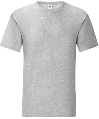 Fruit of the Loom 5er Pack Iconic T Herren T-Shirt Mehrpack Größe S - 5XL, Größe:XL, Farbe:Graumeliert