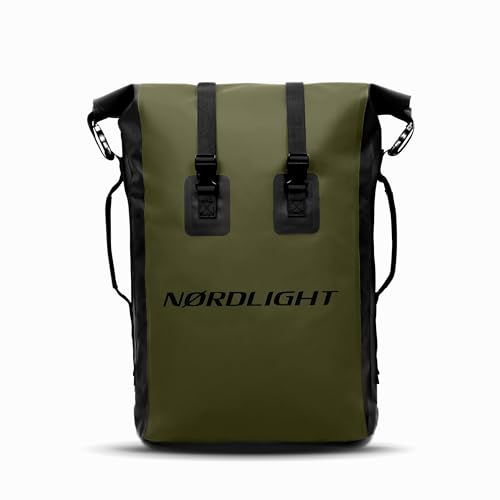 Nordlight Wasserdichter Rucksack Dry Bag 35l - (Olivgrün) Roll Top Rucksack mit gepolstertem Tragegurt, wasserdichte Tasche für Wassersport, Fahrrad Rucksack, Kurierrucksack, Trekking, Angeln