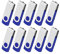 Clé USB 4Go Lot de 10 Cles USB 2.0 Mémoire Stick Lecteur USB Flash Drive Stockage Rotation Disque Pendrive pour Ordinateur Portable/PC/Voiture (Bleu)
