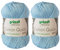 2x50 Gramm Gründl Cotton Quick 100% Baumwolle, Häkelgarn mercerisiert, gasiert, gekämmt inkl. Anleitung für ein Meerschwein (148 Pastellblau)