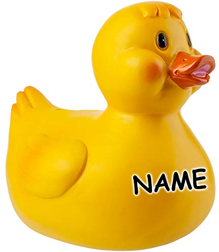 alles-meine.de GmbH große Spardose - Motivwahl - Kunstharz - Ente - mit Verschluß incl. Name - 12 cm - stabile Sparbüchse - Sparschwein - für Kinder & Erwachsene/lustig witzig ..