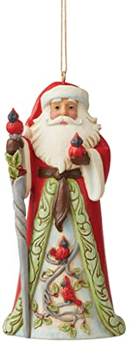 Enesco Jim Shore Heartwood Creek Weihnachtsmann mit Kardinälen, 12,9 cm, mehrfarbig