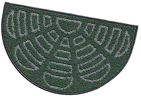 emmevi Paillasson d'entrée de porte intérieure antidérapante tapis absorbant modèle pierre semi-lune 45 x 75 cm (D)