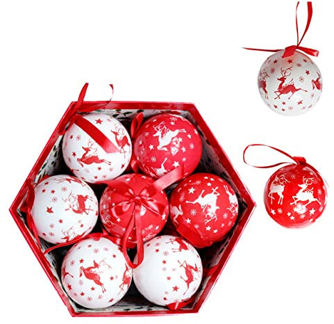 14 Stück 7,5 cm Weihnachtsbaumkugel-Anhänger Ornamente hängende Kugeldekorationen Zuhause Urlaub Neujahr Dekor Geschenk - 14 Stück B8-3, China, 7,5 cm