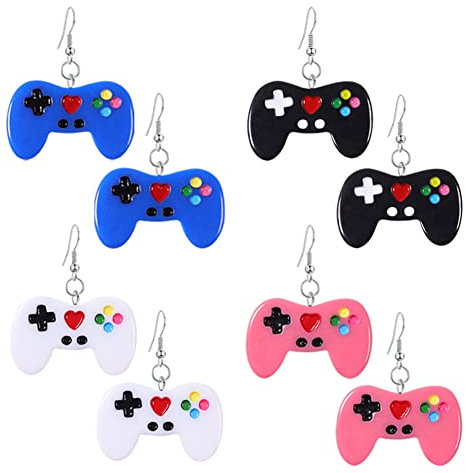DIYANMMY Kreative Mini-Gamepad-Ohrringe, einfache Persönlichkeit, Cartoon, schwarz und rot, Ohrringe für Frauen, Schmuckgeschenke, Metall