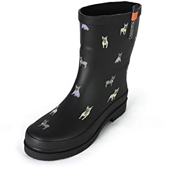 Regenliebe Damen Gummistiefel Waldi Mops Halbschaft, Größe:41 EU