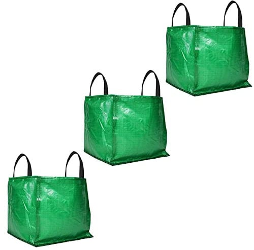 SPARES2GO Heavy Duty Waste Bags Cover Sack for Garden Shredder Mulcher Chipper - 120 Litre (Pack of 3, Green)