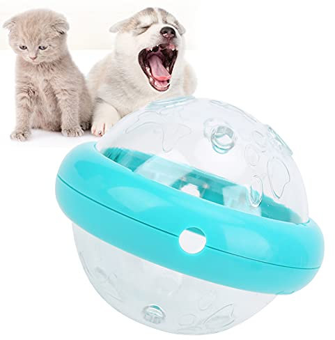 Cyrank Treat Dispensing Dog Toy, Flying Saucer Shaped Dog Food Toy Topple Dog Toy Interactive Dog Toys Dog Treat Ball/Food Dispenser/Interactive Toys for Small Medium Dogs and Cats (Blue)