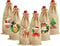 VEYLIN Burlap Wine Bags Decoration, 6 Pack Christmas Bottle Bags Hessian for Winter Holiday Party Supplies