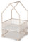 Sämann Laufgitter EXCLUSIVE 100x100 cm mit Matratze - Hausbett & Babybett - stufenlos höhenverstellbar Laufstall Baby Buche natur