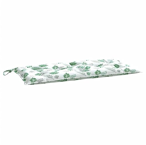 vidaXL Gartenbankauflage, Bankauflage Sitzkissen Outdoor, Polsterauflage Auflage für Gartenbank, Bankpolster Bankkissen, Blattmuster 100x50x7cm Oxford-Gewebe