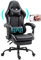 Gemani 02-0042 Chaise de bureau, chaise de jeu, ergonomique, avec repose-pieds, appuie-tête, coussin lombaire - Fauteuil de gaming pivotant - Gris
