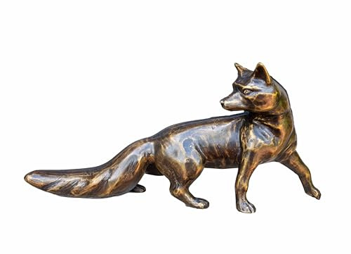 IDYL Bronze-Skulptur Fuchs aus Bronze Handgefertigt in 2 Größen