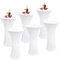 6er-Set Weiß Stretch Stehtisch Husse für Bistrotisch Ø 60-65 cm Spandex Stretch Tischdecke, Für Hochzeit Geburtstagsfeier Bankett Stehtische und Bistrotische(60×110cm，Runde Basis)