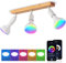 ANWIO 3 White Wood Ceiling Light,Bedroom Kitchen Spot Lights Ceiling,Industrial Hallway Ceiling Light Fitting with E27 Smart Bulbs,Bar Adjustable Led Spot Lights for Ceiling (BR30 Bulbs Included)