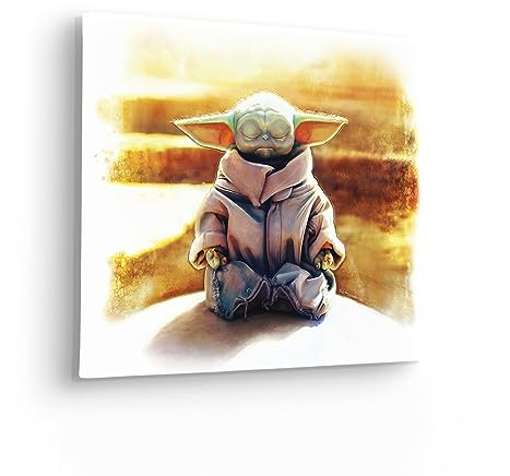 Komar Komar Keilrahmenbild - The Mandalorian Grogu Meditation King - Größe 30 x 40 cm - Kinderzimmerbild, Wandbild, Kinderzimmer