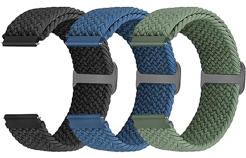 20mm Geflochtenes Nylon Sport Armband Kompatibel mit Samsung Galaxy Watch 7 6 5 4 FE 40mm 44mm 45mm/Watch 6 4 Classic 43mm 47mm 42mm 46mm/Garmin Vívoactive 6/5/3/3 Music/Amazift Active 2/Active