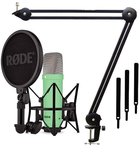 Rode NT1 Signature Green Studio microphone Green + keepdrum MS138 Articulated arm tripod Black