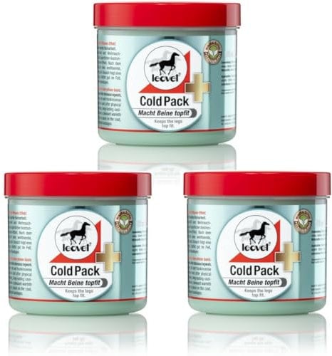 RL24 leovet - Cold Pack Apothekers Pferdesalbe für Mensch & Pferd | Pferdebalsam wirkt kühlend & wärmend | Pferdegel für Muskeln & Gelenke | verbessert die Beweglichkeit | 3 x 500 ml (3er Set)