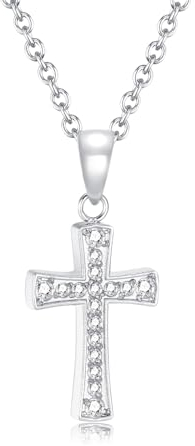 TIZU Kreuz Kette Damen,Cz Kreuz Anhänger Halskette aus Edelstahl Schmuck Für Frauen,Mädchen