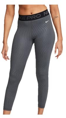 Nike Damen Hose W Np Df Mr 7/8 Tight AOP, Anthracite/Black/White, FN4154-060, M