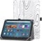 HoYiXi Universal Case for 10-11 inch Tablet Fire Max 11 2023 Release with Stand Folio and Hand Strap Protective Cover compatible 10”-11” Samsung Lenovo TECLAST Android Tablet-mountain white
