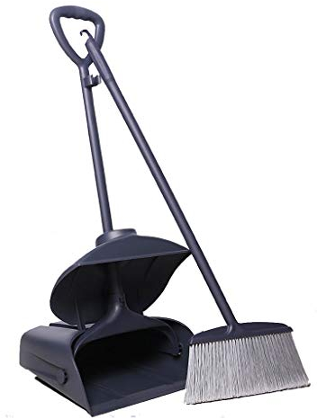 AGrAdi NLIAN and Dustpan Set with Lid, Long Handle Light Weight Lobby Combo Upright Dust Pan PET Material Ideal for Home Kitchen Room Office Use Dustpan