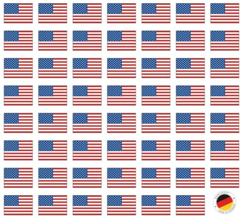 Samunshi® Aufkleber Set USA Fahnen Auto Aufkleber Sticker 55 Flaggen Set je 5cm breit | Länderflaggen Natiaonflahnen Länderfahnen | Camper Fahrrad Auto Motorrad