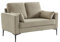 Sofa mit graubeigem Cordbezug - Bjorn - Fixes 2-Sitzer-Sofa, gerade, Metallfüße