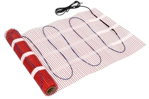 Elektrische Fußbodenheizung, Fußbodenheizung für Fliesen Laminat, Bodenheizung, 1500W Heizmatten-Set, Heiztemperaturbereich 5-45℃, Thermostat mit Zwei Sensoren, IP20, Per APP Steuerbar