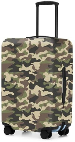 Adorila Reisegepäck-Abdeckung, waschbar, elastisch, Kofferabdeckung, Gepäckschutzhülle für 55,9 - 63,5 cm (Wald Camouflage, M), Braunes Wald-Tarnmuster, M