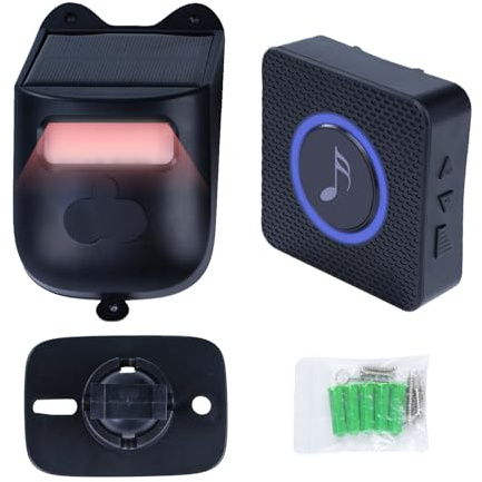 Solar lichtschranke mit Alarm bewegungsmelder mit Alarm katzenklingel mit bewegungsmelder mit Blauer LED-Digitalanzeige, 3 einstellbare Empfindlichkeit (1 Detektor+1 Empfänger)