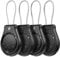 4 Pack Air tag Holder with Wire Cable | Air tag Keyring Waterproof - Secure Air Tag Keyring for Keys, Key Ring, Luggage, Air Tag Case Compatible with Apple Air tag, Black