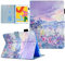 AUSMIX Hülle für iPad 9./8./7. Generation 10,2 Zoll 2021 2020 2019 Schutzhülle Smart Case Cover, PU Lederhülle mit Auto Wake Sleep für iPad 10.2/iPad Pro 10.5/ iPad Air 3,Purple Flower